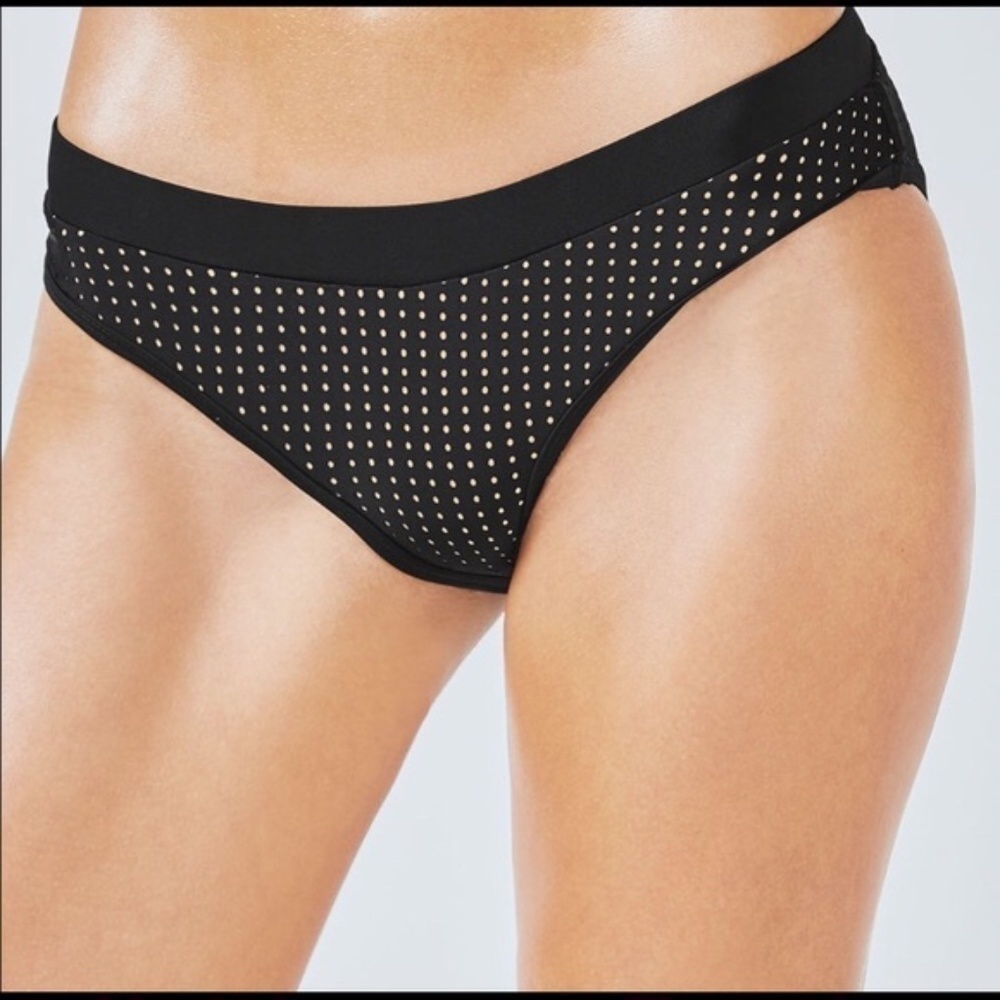 NWT Fabletics Valentina Bikini Bottom Black Nude